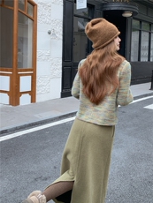 现货手法小香风两件套时尚洋气女装套装加绒加厚保暖轻奢高级感，女装套装/套裙，网红馆