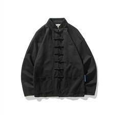 秋冬大码风夹克外套立领盘扣情侣中性唐装汉服朝JK20/P135，男装夹克，电商A221A