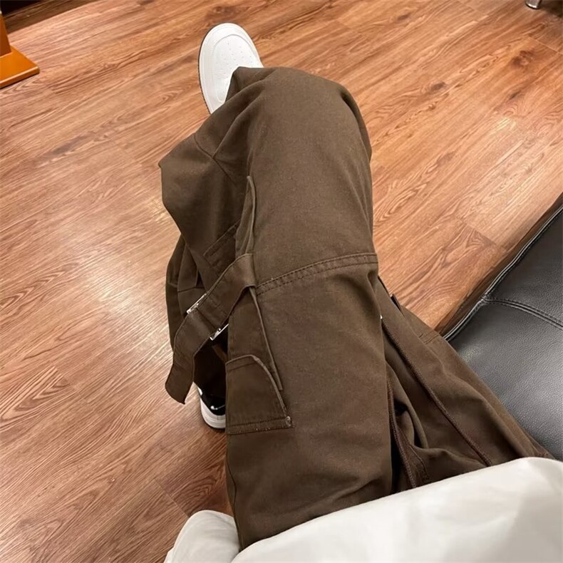 美式高街复古工装裤男宽松阔腿拖地长裤情侣休闲裤子秋BK256-P45,男装休闲裤,星座1008-1