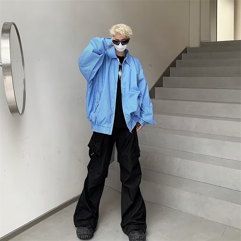 港风秋款男飞行员夹克工装外套设计感小众设计感HY651-P63,男装夹克,星座1109-3