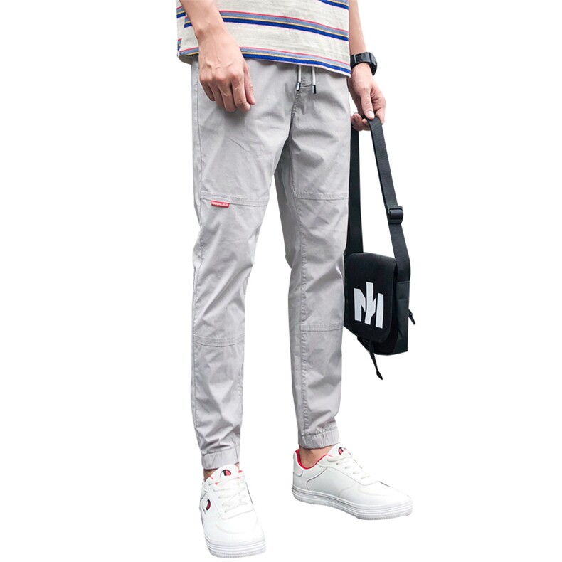 夏季九分工装裤男士韩版修身哈伦裤子休闲夏季薄款运动裤,男装休闲裤,星座509