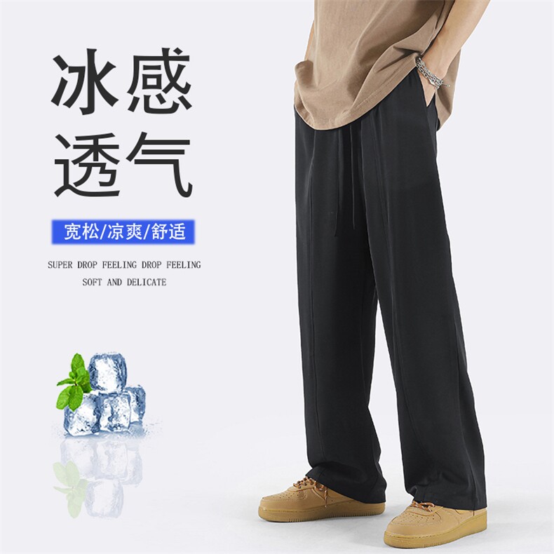 K232/P55 春夏垂感直筒休闲裤子男宽松春秋纯色百搭运动阔腿裤潮图片