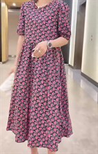 新款韩版时尚玫瑰花连衣裙，女装连衣裙，L·H·X