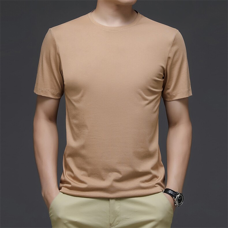 AD21666钱塘2020-3夏季男士纯色莫代尔棉短袖T恤P38图片