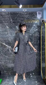 夏季碎花显瘦长裙图片
