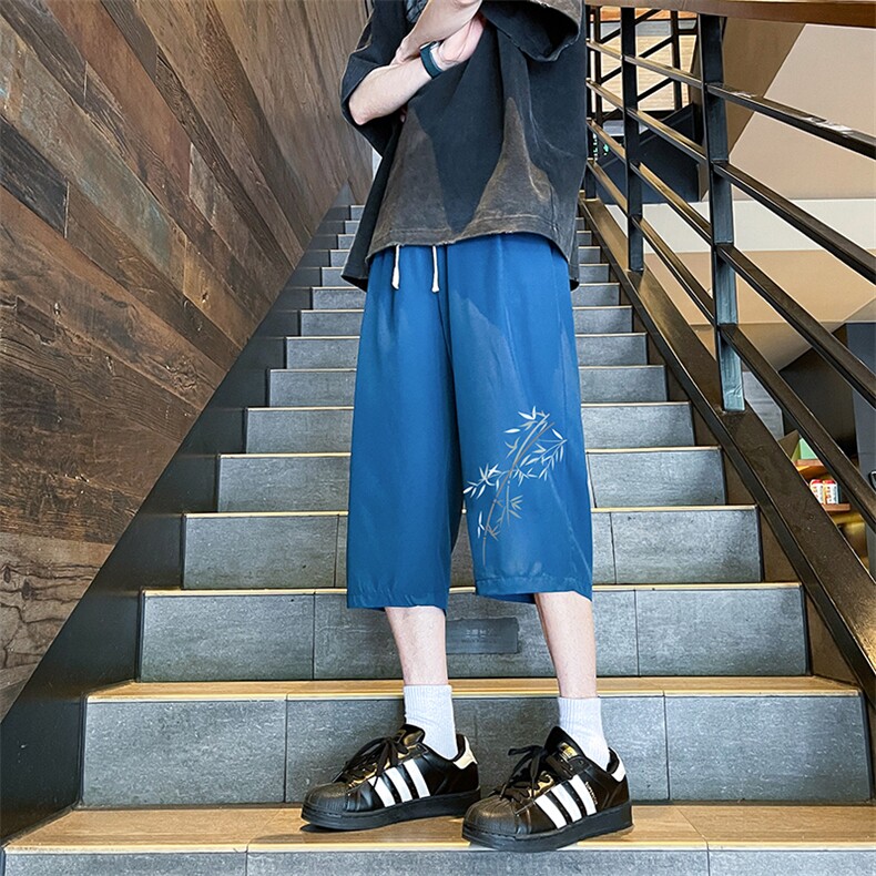 冰丝七分裤男大码速干短裤男五分裤港风风格QK72393-P25,男装休闲裤,电商A040