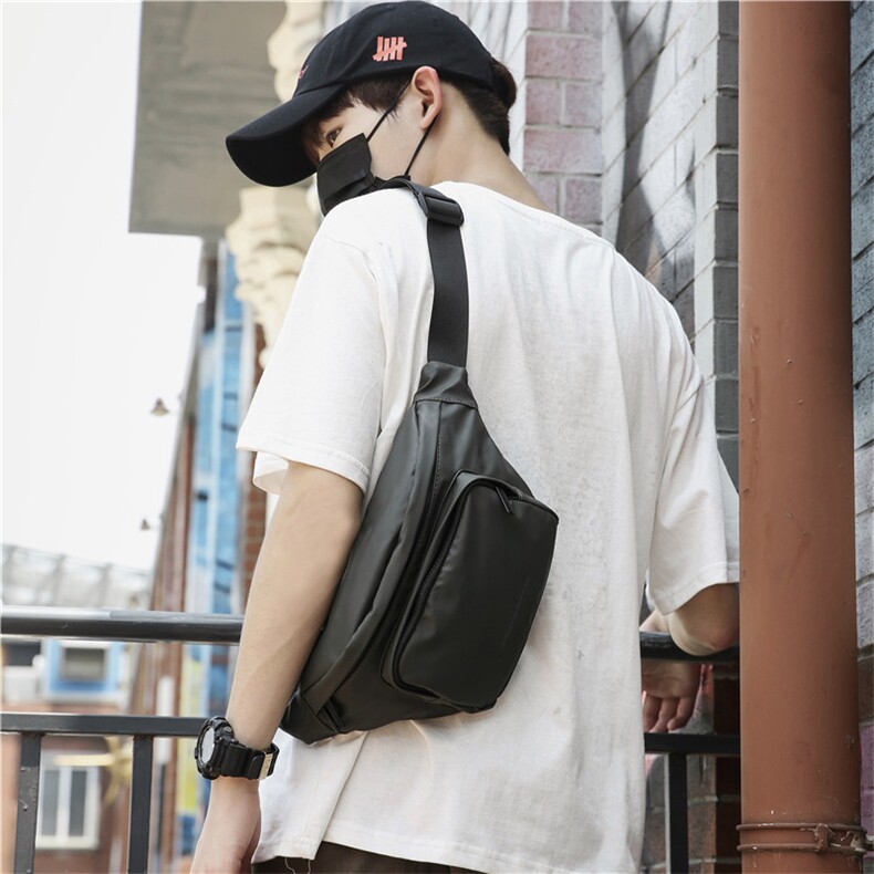 夏季简约多功能运动腰包潮酷工装风斜挎男士户外胸包，鞋类箱包男包，星座510A-2