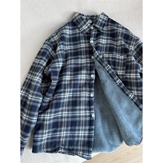 【有货】JR274CC-特P42加绒加厚格子衬衫男复古保暖衬衣外套，男装衬衫，星座1007（原301D）