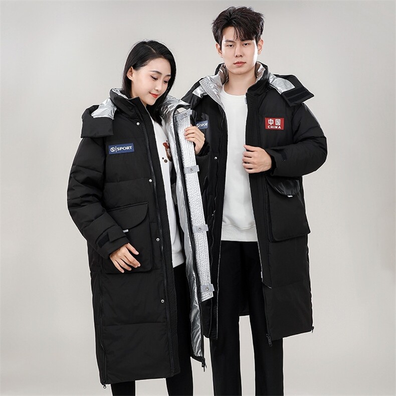 航天保暖防风情侣长款过膝男女羽绒服连帽加厚外套288P155,男装羽绒服,星座1602B（原101B-1）