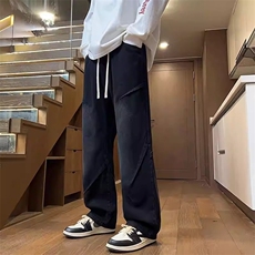 水洗牛仔裤男生秋冬季加绒加厚宽松休闲裤大童直筒长裤AM626P45，男装牛仔裤，星座1013-5