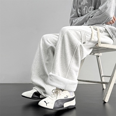 美式秋季M-5XL华棉62%宽松垂感直筒裤百搭长裤子X1600特批29，男装休闲裤，星座718