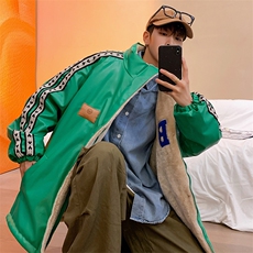 双面穿PU皮衣外套棉衣男加绒情侣棉服面包服棉袄女3323-P90控128，男装皮衣，星座207