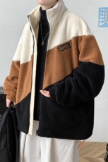 冬款学生加绒加厚撞色棉衣羊羔绒立领外套男士8118-P115控价158，男装棉衣，电商A441-1