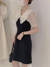 拼接连衣裙，女装连衣裙，驿谷