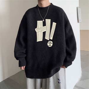 ！23港风宽松大码半高领毛衣圆领针织衫M3143-P45控68加绒+10图片