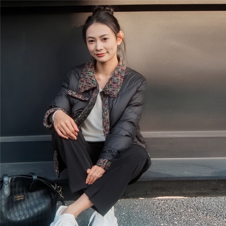 2025冬装常规保暖外套民族风羽绒短款小香风,女装羽绒服,沫晗依美