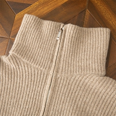 2025年秋季时尚百搭通勤简约休闲拉链，男装羊毛衫，圣强羊绒