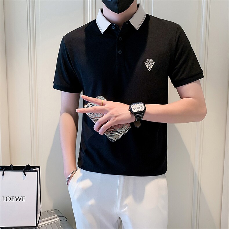 2025新款夏季Polo衫短袖T恤男翻领潮牌刺绣体恤A313-1-9510-P48，男装T恤，电商A313-1