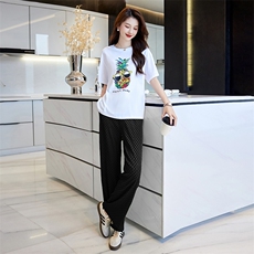 云南三亚旅游穿搭亲子装夏一家三口家庭套装棉t恤半身裙洋气母女，女装套装/套裙，时尚俏佳人