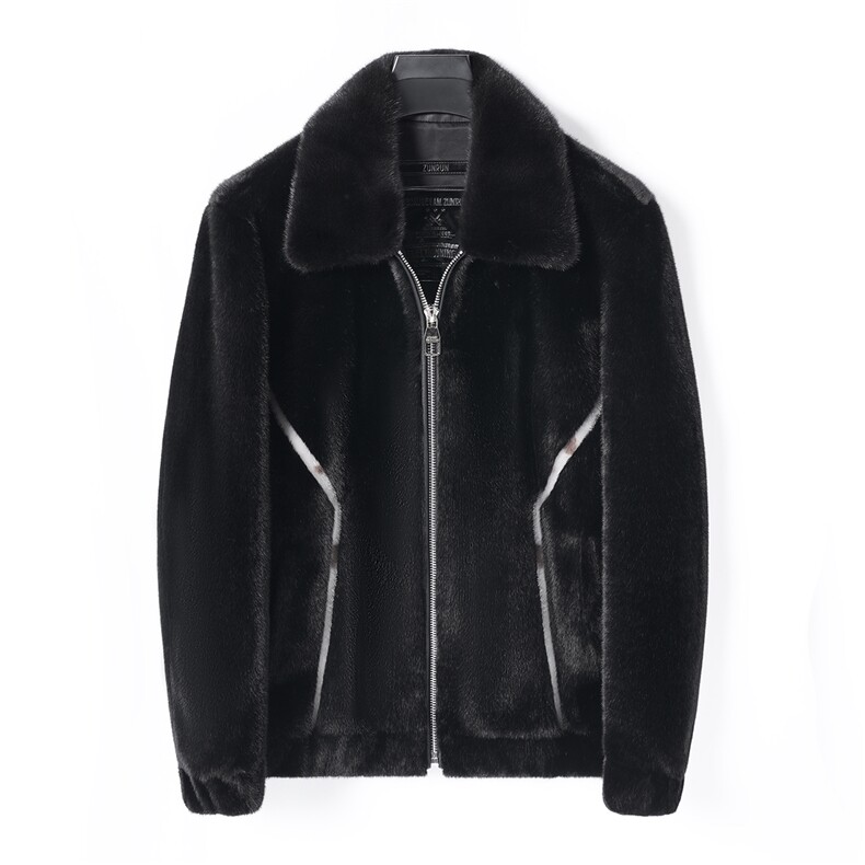 AT0072秋冬新款男士金貂绒外套水貂毛领大码男装P490，男装皮衣，电商B360
