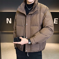 店主风2025新标90白鸭立领面包服短款羽绒服男LMS2502-P310，男装羽绒服，电商D240-242