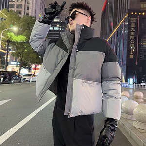 AY105/P128控168秋冬季社会小伙三色拼接设计感保暖面包服男图首1图片