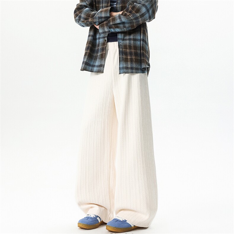 8XL-M麦穗纹雪尼尔阔腿裤男垂感休闲直通裤特大码卫裤K992P50控68,男装休闲裤,电商D206-1