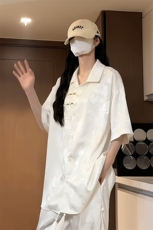 量大优供视频新风龙纹冰丝短袖衬衫男CP50-特p38，男装衬衫，电商B371