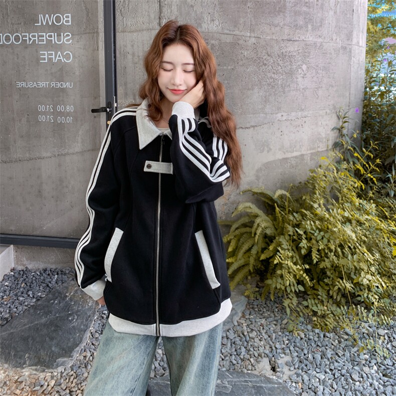 2C050-9006-P155-K228秋季新款拼色针织外套,女装短外套,2C050