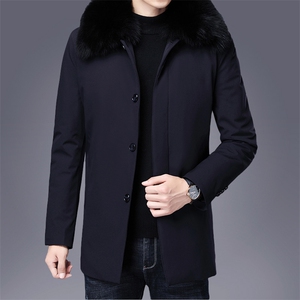 可脱卸羽绒内胆加厚爸爸装羽绒服可卸狐狸毛领外套ZL9503-P320图片