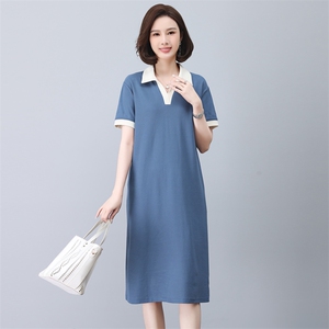 2023夏季新款时尚拼色休闲连衣裙 宽松显瘦百搭气质女装图片