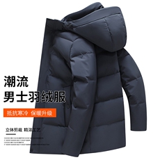 直播高品质22冬季男式羽绒服连帽商务休闲白鸭绒保暖外套，男装羽绒服，星座1602B（原101B-1）