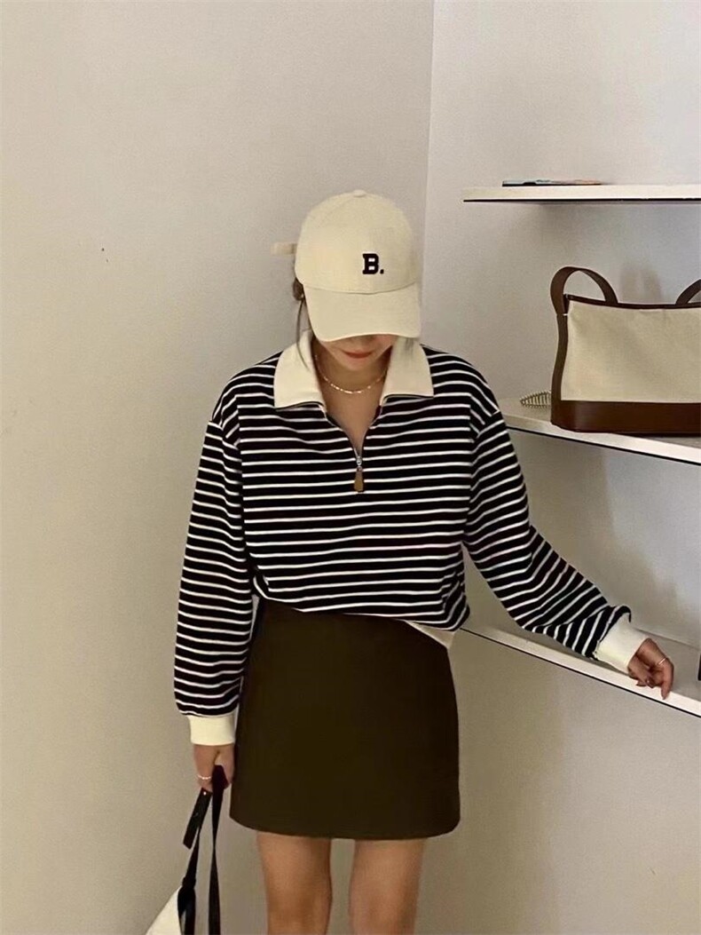 横条卫衣，女装卫衣/绒衫，依多坊