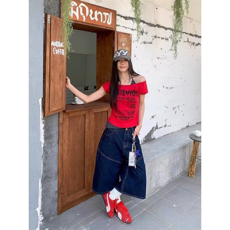 甜酷辣妹复古牛仔短裤女2025年夏季新款刺绣设计感显瘦超短裤,男装牛仔裤,星座506A
