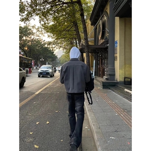 美式ins高街cleanfit重工艺水洗暗黑微喇牛仔裤货号K2401P60图片