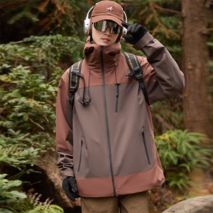 新款男女高品质户外登山服青少年学生冲锋衣夹克外套HS6607图片