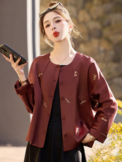 2025春季女装新款时尚优雅气质新中式刺绣短外套，女装短外套，魅衣本色