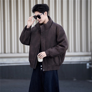 新标90绒 皮衣羽绒服男冬季2025新款毛领皮夹克 A313-2635-P285图片