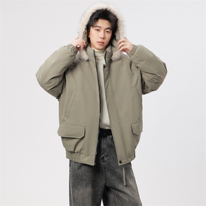 自家图有视频 复古加绒毛领外套棉衣新款连帽派克棉服M2572p95图片