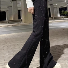 有货。满天星裤子潮牌嘻哈休闲宽松长裤K6860-P50，男装休闲裤，星座412-3