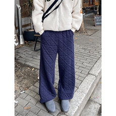 A165-K8785-P7598冬季棉裤不规则菱格压线夹棉宽松直筒休闲裤，男装棉裤，电商A165