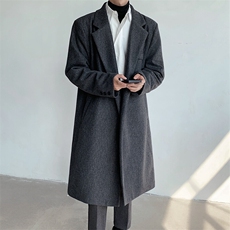 中长款毛呢大衣男2025新款春秋季棉外套高级感英伦风衣JK0251-P98，男装风衣，星座308B-2