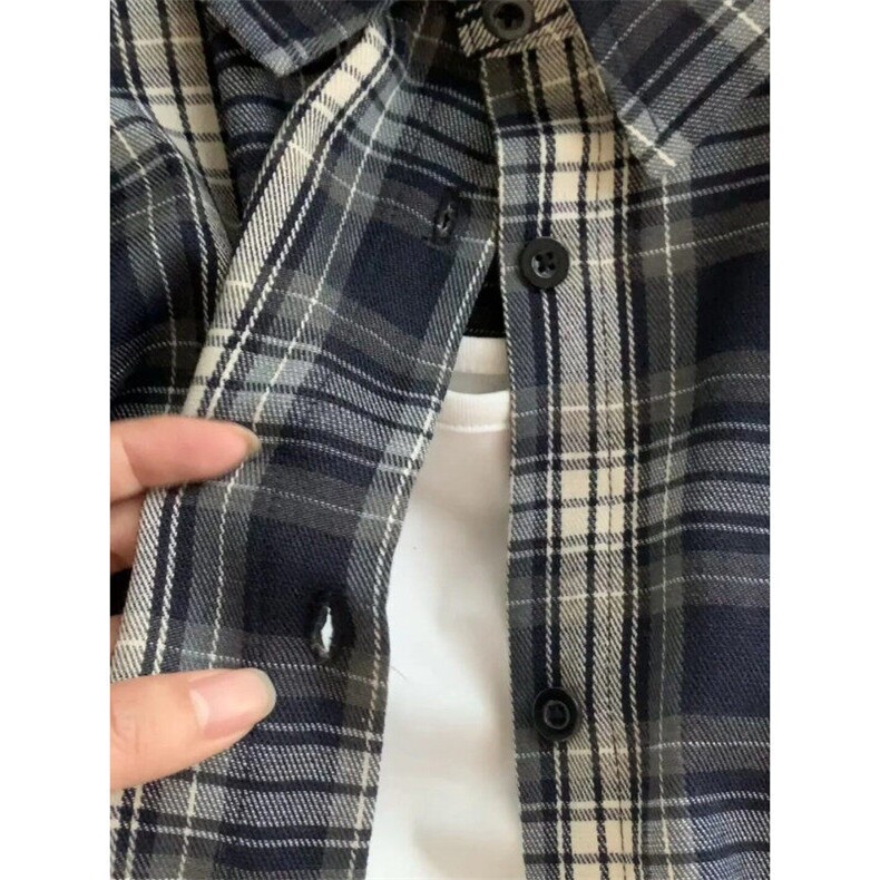 【有货】V3211LL-P38cleanfit藏青色格子衬衫男美式衬衣,男装衬衫,星座1007（原301D）