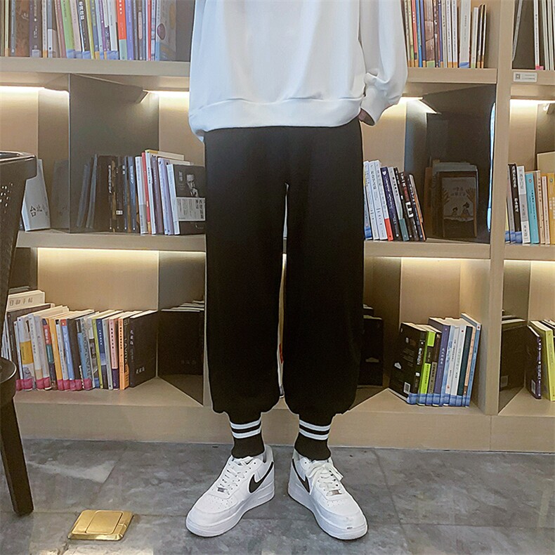 2025春装新款港风宽松束脚休闲运动裤D321-1-DM90-P40，女装休闲裤，电商D321-1