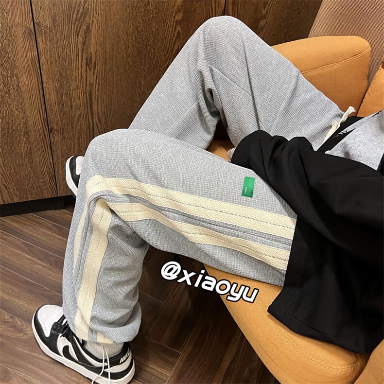 XZ616秋季新款华夫格拼接编织带贴标抽绳休闲裤TY377P55控68,男装休闲裤,星座512A（原616）