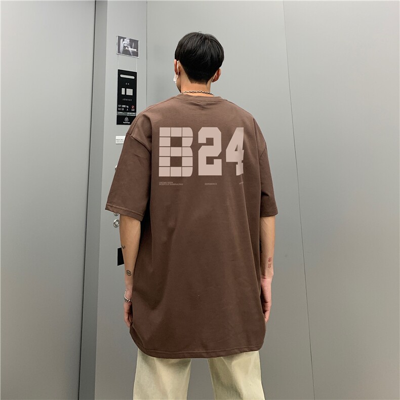 2026夏季新款美式高街字母印花圆领宽松半袖T恤男半袖D275P33,男装T恤,电商A335-1（原A458）