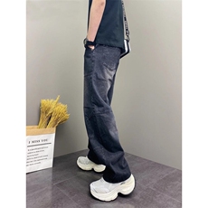 AK2101-P53夏季新款拼接潮流水洗痞帅拖地牛仔裤，女装休闲裤，星座617A-2