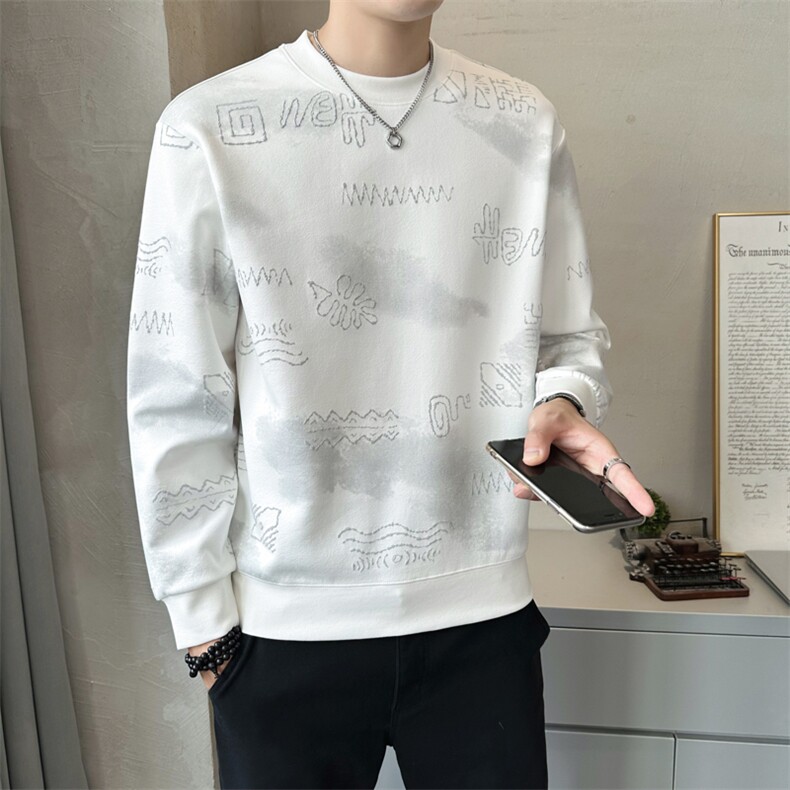 秋季新款圆领卫衣男套头印花帅气百搭上衣服潮流A329-V3331-P85,男装卫衣,电商A329