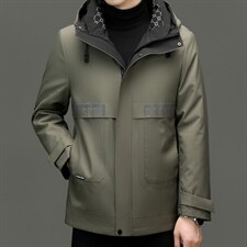 XL-PK2401秋冬男士新款夹克可脱卸兔毛内胆大衣保暖派克服，男装夹克，电商B360
