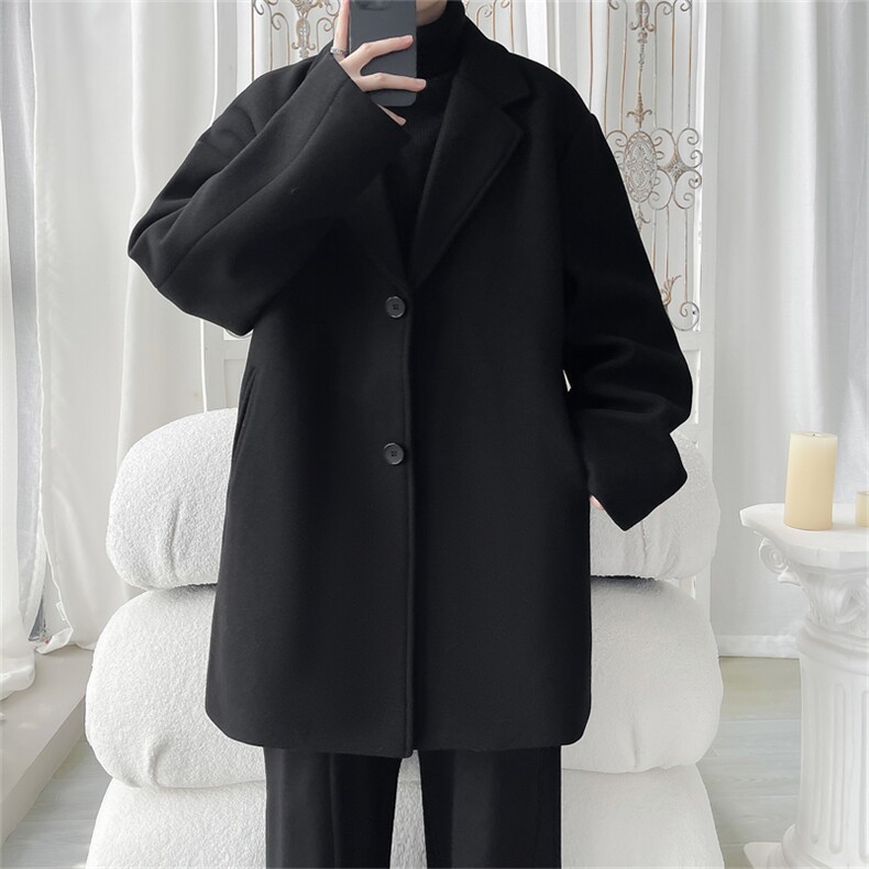 N9109/P90秋冬新款呢料毛呢西服男宽松外套上衣潮流宽松呢大衣,男装西服,电商A141